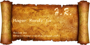 Hager Renáta névjegykártya